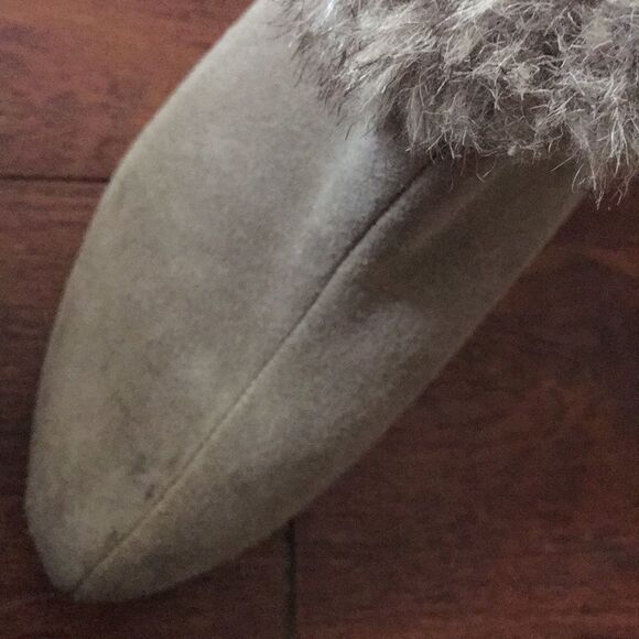 VINTAGE tan suede leather fur boot - Picture 6 of 15